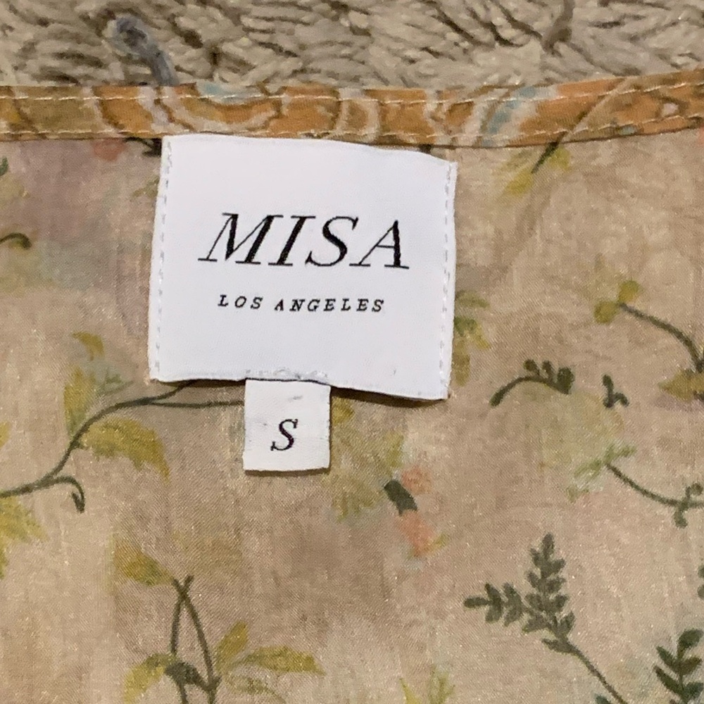 Misa Para Sheer Chiffon Blouse Top in Ischia Paisley Size S - Picture 10 of 16